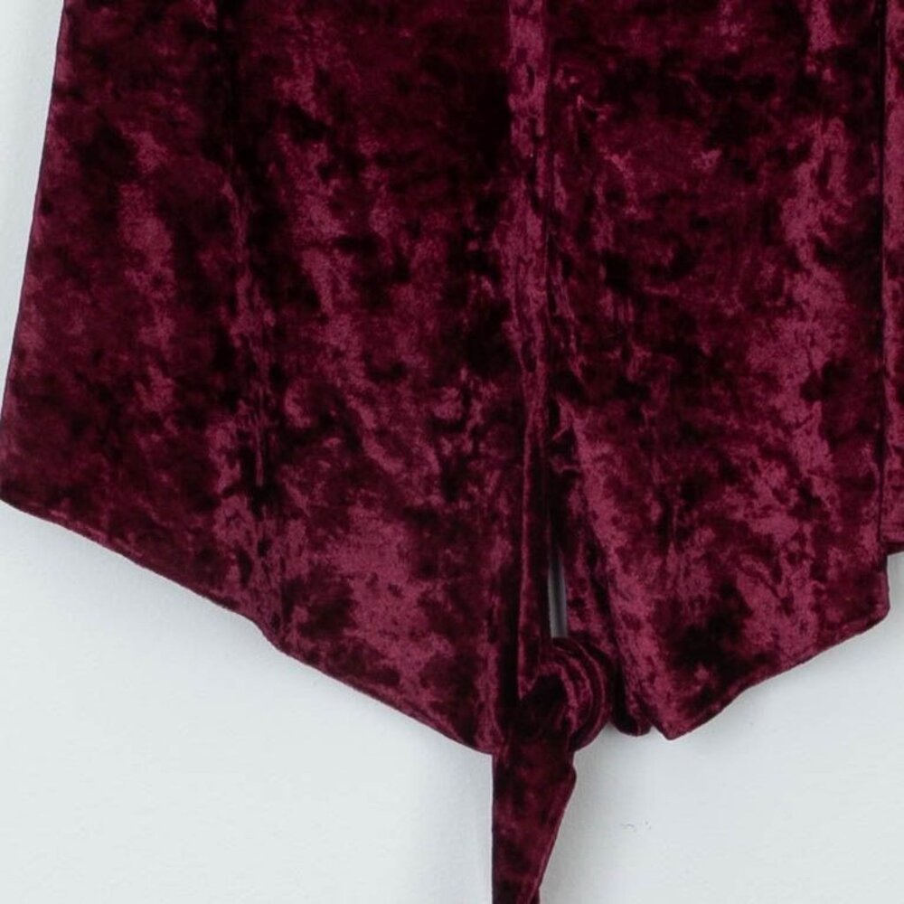Buddy Love Womens Crushed Velvet Button Front Tank Top Size S Tie Bottom Vamp - Picture 3 of 8